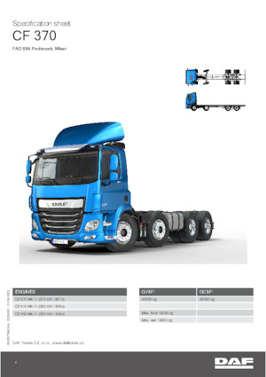 Твърдо шаси DAF CF 370 FAD Mixer
