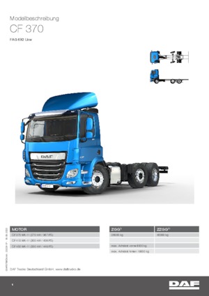 Твърдо шаси DAF CF 370 FAG