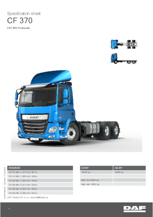 Твърдо шаси DAF CF 370 FAT