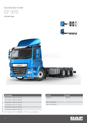 Твърдо шаси DAF CF 370 FAW