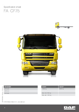 Твърдо шаси DAF CF 75.310 FA DC