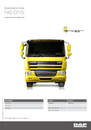 Твърдо шаси DAF CF 75.250 FAS SC