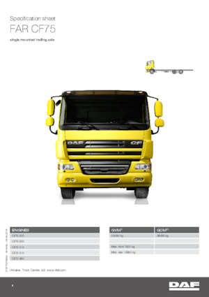Твърдо шаси DAF CF 75.360 FAR