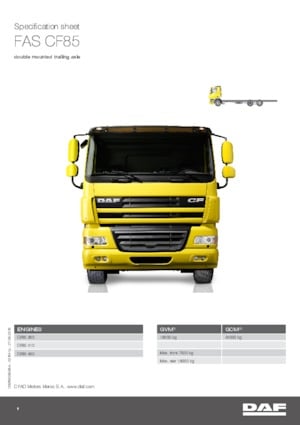 Твърдо шаси DAF CF 85.360 FAS SLEEPER CAB
