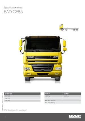 Твърдо шаси DAF CF 85.460 FAD SC