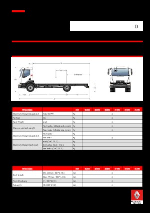 Твърдо шаси Renault D 14 HIGH 4X2 R 240 E6