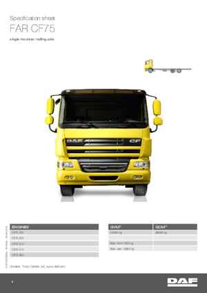 Твърдо шаси DAF CF 75.250 FAR