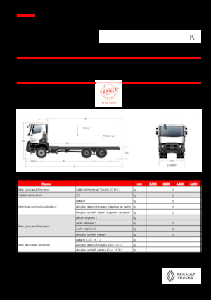 Твърдо шаси Renault K P6X6 MEDIUM 11L E6