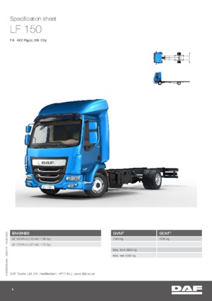 Твърдо шаси DAF LF 150 FA