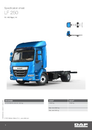 Твърдо шаси DAF LF 250 FA 14t