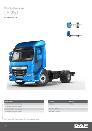 Твърдо шаси DAF LF 320 FA 19t