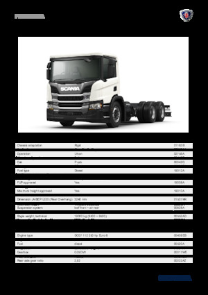 Твърдо шаси Scania P 250 B6x4NA