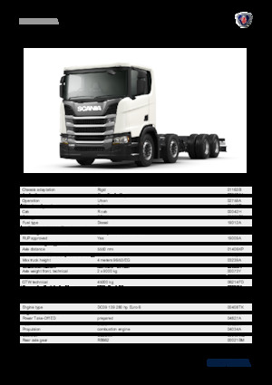 Твърдо шаси Scania R 280 B8x4NA