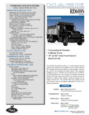 Твърдо шаси Mack RD690S CA49 EM7-300 E-TECH 6x4