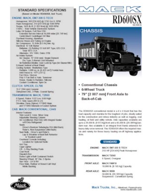 Твърдо шаси Mack RD690SX CA49 EM7-300 E-TECH 6x4