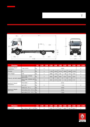 Твърдо шаси Renault T 380.18 4x2 R LOW E6