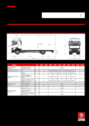 Твърдо шаси Renault T 520.18 4x2 R LOW E6