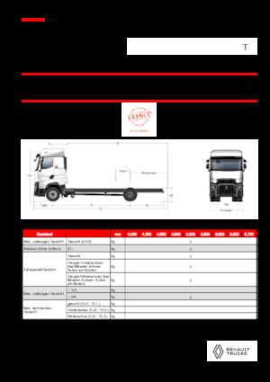 Твърдо шаси Renault T HIGH P4X2 LOW 13L E6