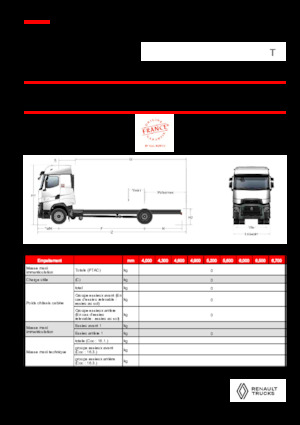 Твърдо шаси Renault T HIGH P4X2 LOW 13L E6