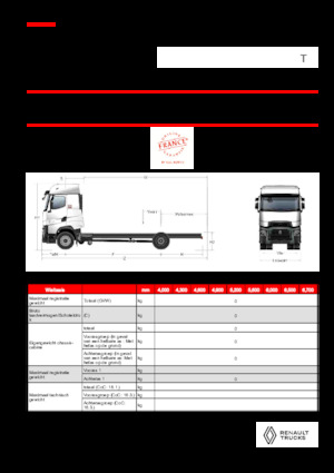 Твърдо шаси Renault T HIGH P4X2 LOW 13L E6