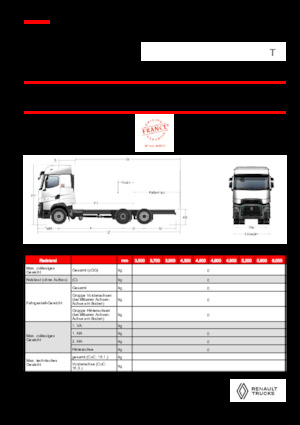 Твърдо шаси Renault T HIGH P6X2 LOW 24,5T 13L E6