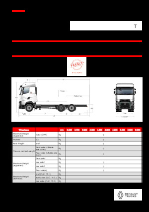 Твърдо шаси Renault T HIGH P6X2 LOW 24,5T 13L E6