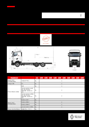 Твърдо шаси Renault T HIGH P6X2 LOW 24,5T 13L E6