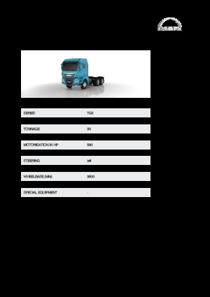 Твърдо шаси MAN TGX 33.580 6x4
