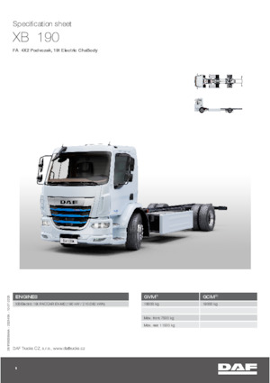 Твърдо шаси DAF XB 190 FA 19t Electric ChsBody