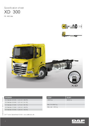 Твърдо шаси DAF XD 340 FA