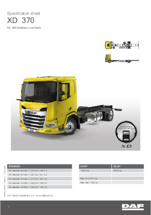 Твърдо шаси DAF XD 450 FA Low Deck