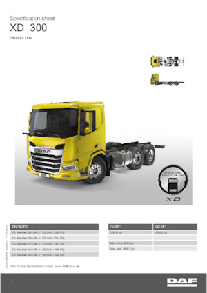 Твърдо шаси DAF XD 300 FAG