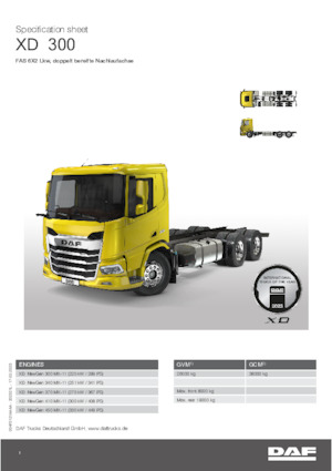 Твърдо шаси DAF XD 340 FAS