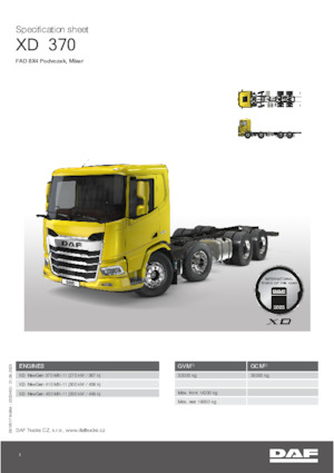 Твърдо шаси DAF XD 370 FAD Mixer