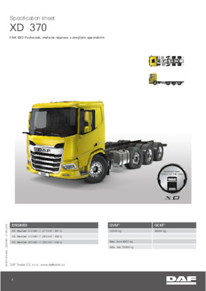 Твърдо шаси DAF XD 370 FAK