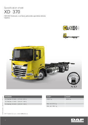 Твърдо шаси DAF XD 370 FAR Low Deck