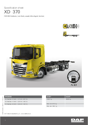 Твърдо шаси DAF XD 370 FAR Low Deck