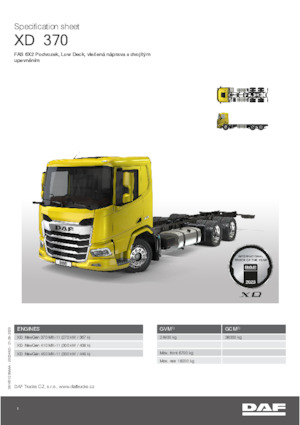 Твърдо шаси DAF XD 370 FAS Low Deck