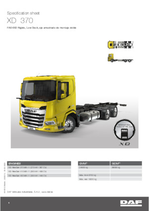 Твърдо шаси DAF XD 370 FAS Low Deck