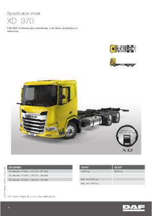 Твърдо шаси DAF XD 370 FAS Low Deck