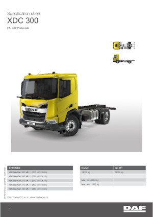 Твърдо шаси DAF XDC 300 FA