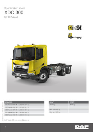 Твърдо шаси DAF XDC 370 FAT