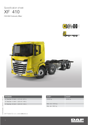 Твърдо шаси DAF XF 410 FAD Mixer