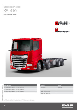 Твърдо шаси DAF XF 410 FAD Mixer