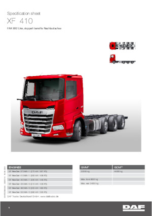 Твърдо шаси DAF XF 410 FAK