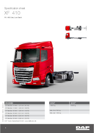 Твърдо шаси DAF XF 410 FA Low Deck