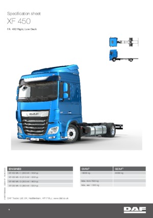 Твърдо шаси DAF XF 450 FA Low Deck
