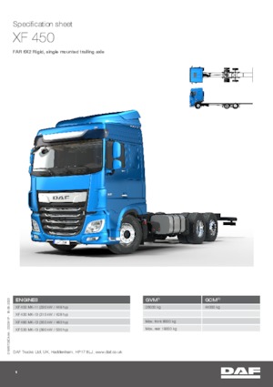 Твърдо шаси DAF XF 450 FAR