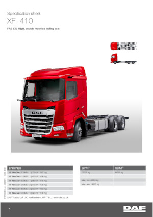 Твърдо шаси DAF XF 410 FAS