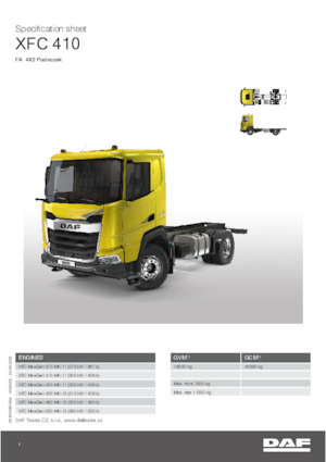 Твърдо шаси DAF XFC 480 FA